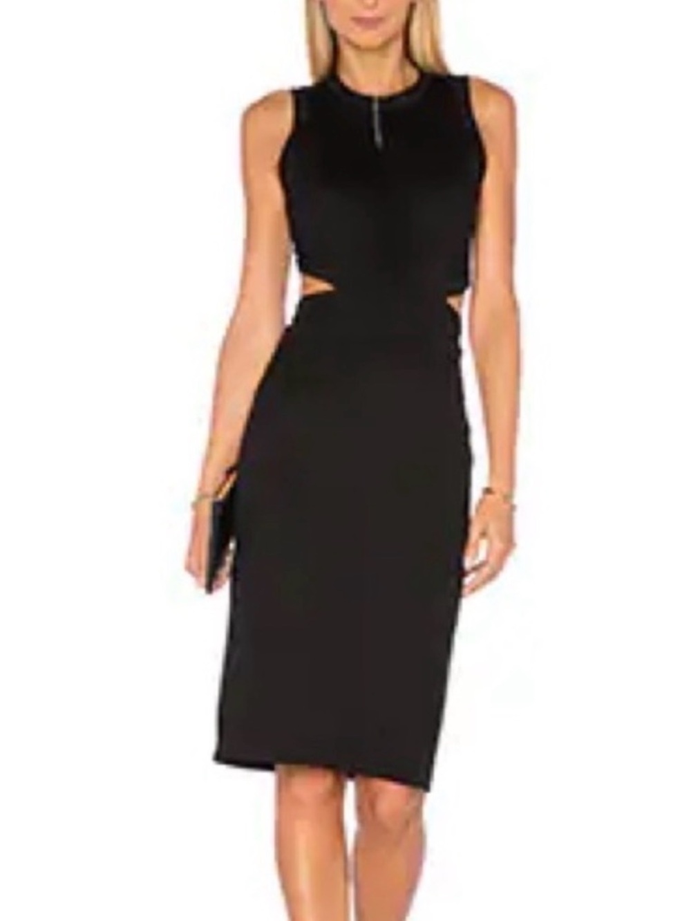 Amanda Uprichard Black Sleeveless Cutout Sheath Dress size small